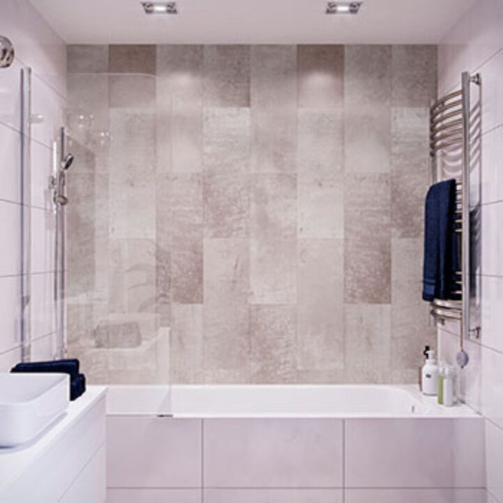 REVESTIMIENTO DE PARED DE PVC PIEDRA PASTELO GRIS 265 x 25 cm