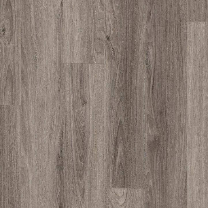 Suelo laminado de roble gris oscuro de la marca Disfloor en vista diseño.