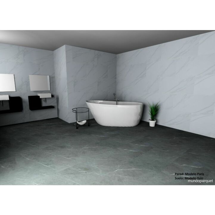 Revestimiento de Pared SPC modelo París de la marca Tauro Walls instalado en un baño