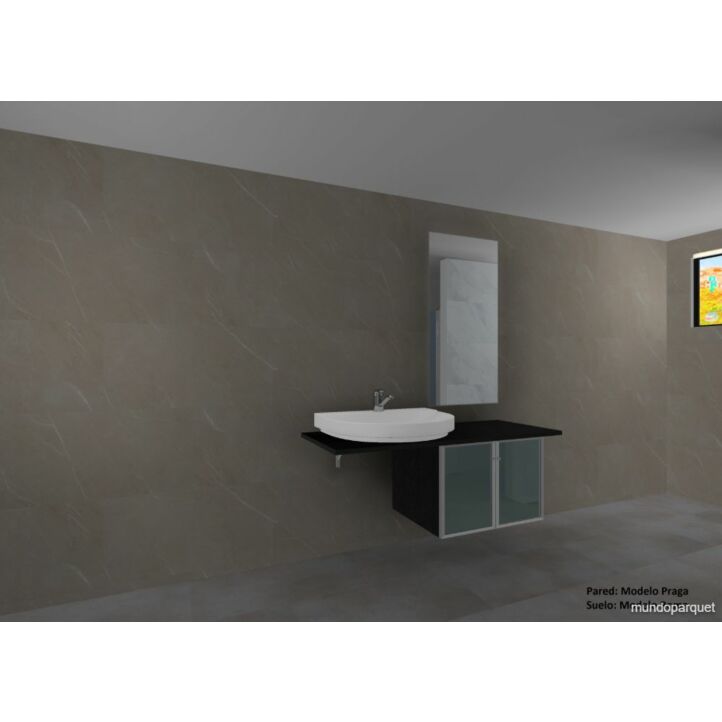 Revestimiento de Pared SPC modelo Praga de la marca Tauro Walls instalado en un baño