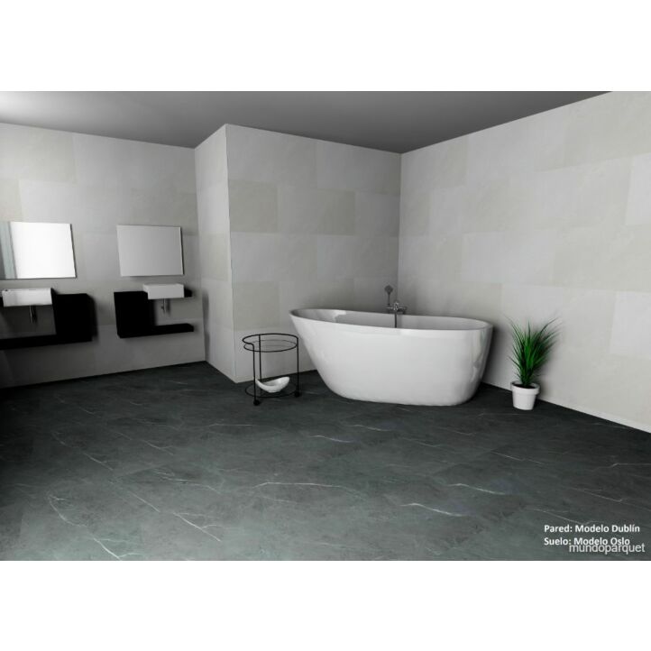 Revestimiento de Pared SPC modelo Dublín de la marca Tauro Floors instalado en un baño