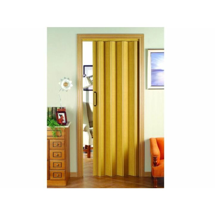 puerta plegable de pvc disdoor en color  crema