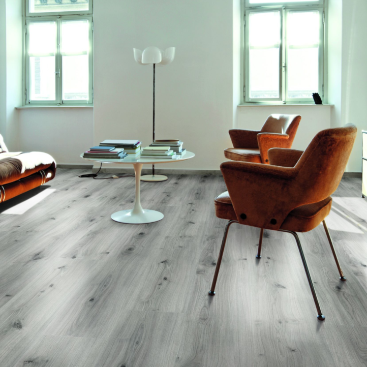 Suelo laminado disfloor top XXL roble gris bruma en vista detallada