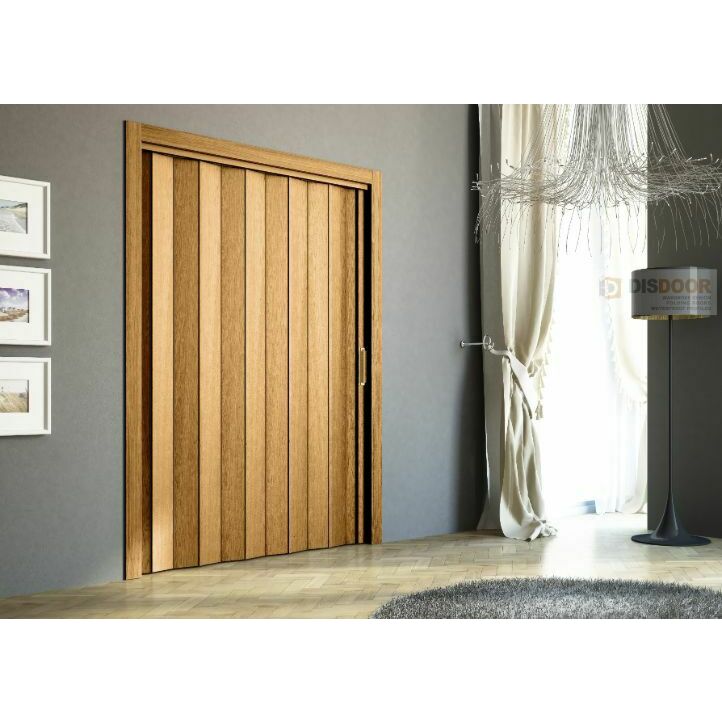 Puerta Plegable 205 cm Alto Madera Natural Laca Blanca Siena