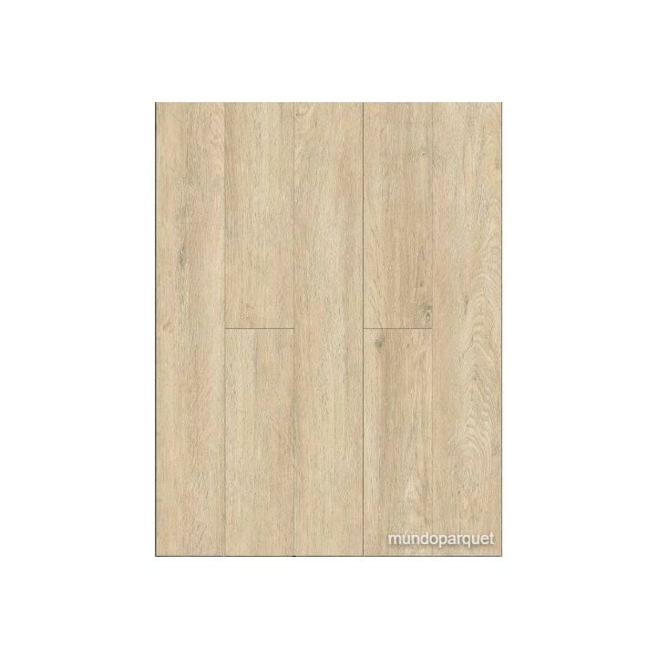 Suelo vinilo SPC Roble Marfil de color beige en vista detallada