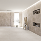 Revestimiento de pared tauro walls cemento Roma instalado en un salón
