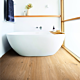 suelo laminado disfloor top roble mocasín en ac5 y resistente al agua