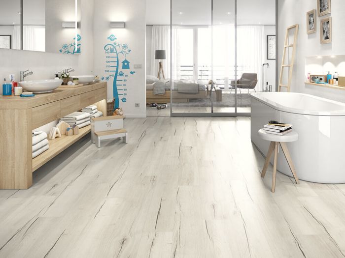 suelo laminado resistente al agua EGGER HOME AQUA CRESTON BLANCO